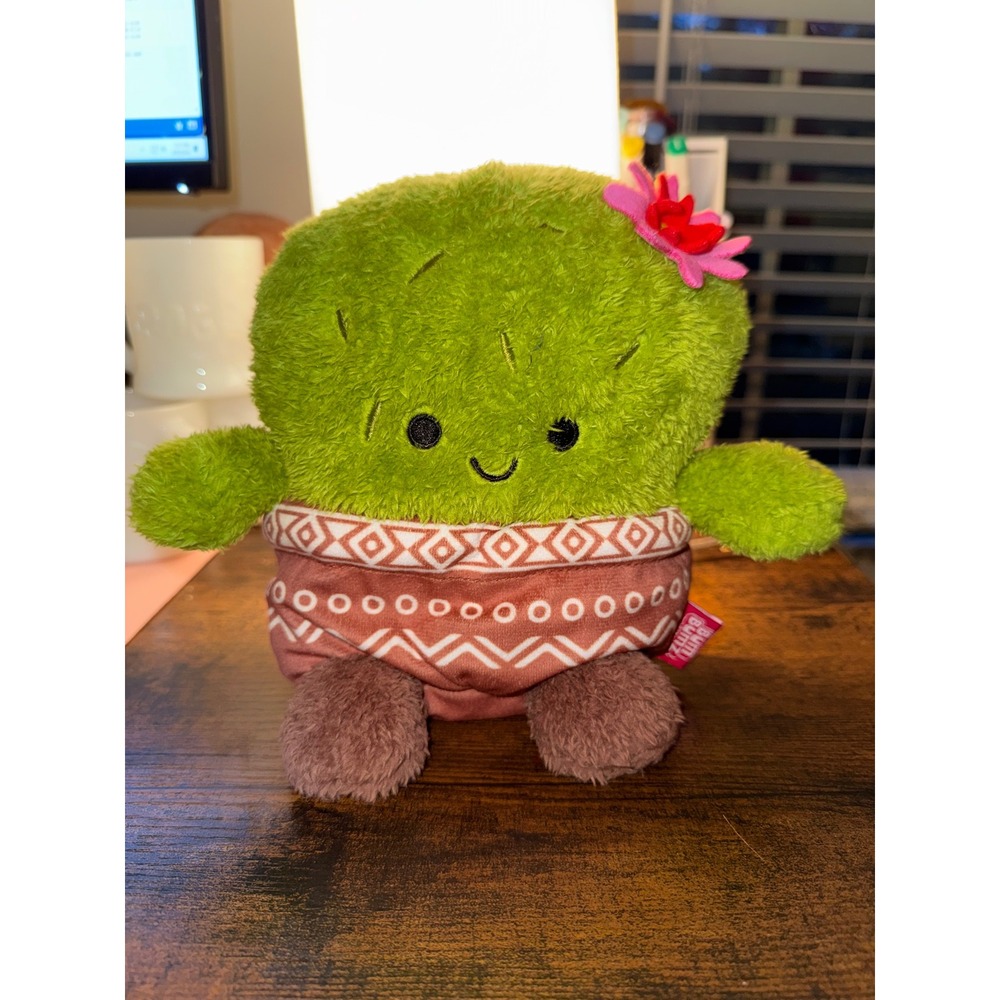 BumBumz by Russ Chloe the Cactus 7.5 Inch RootBumz Plush Green Pink Flower
